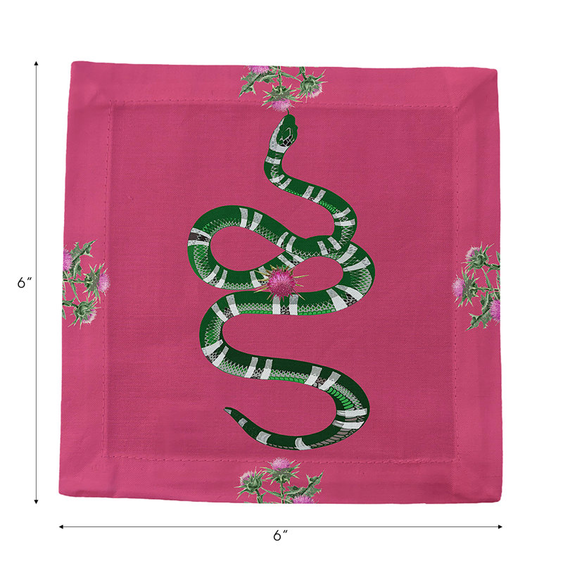 Cotton Blend Square Napkins, Pink