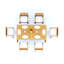 Wave Outdoor - Piece Teak Dining Set-710469523-710469522