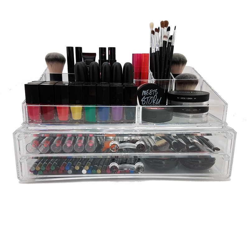 Rangement de maquillage/bijoux à 2 niveaux deluxe