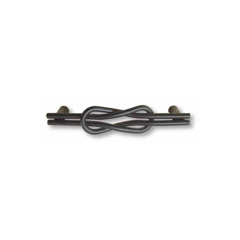 5" Wrought Iron Double Loop Pull Flat Black
