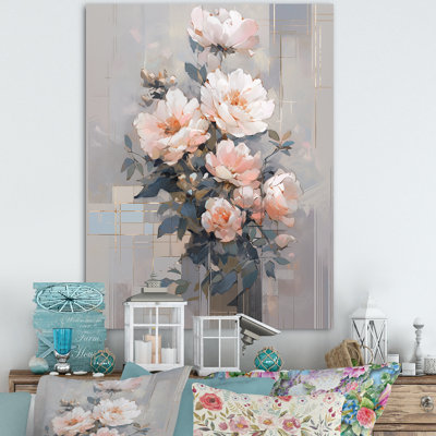 Sérénade rose de pivoines sur toile