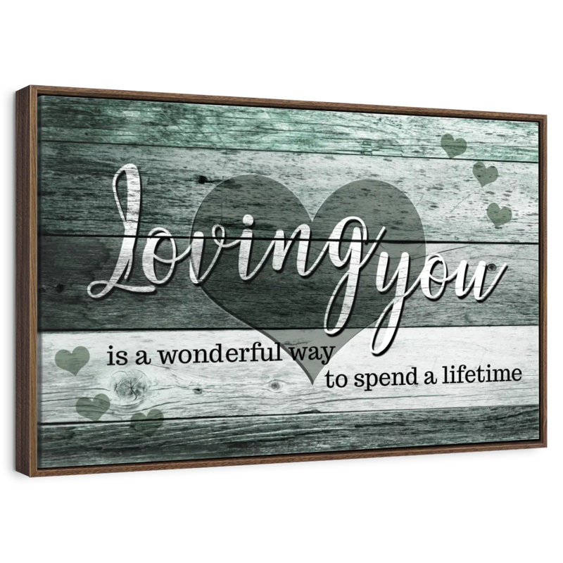 Citation de mariage «I Love You» II, Cadre flottant noyer, 31 po x 21 po