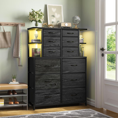 12-Drawer Dresser with LED Lights by Wrought Studio