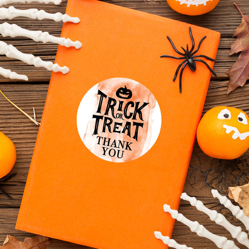 Autocollants d'Halloween «Happy Thank Trick Or Traite»