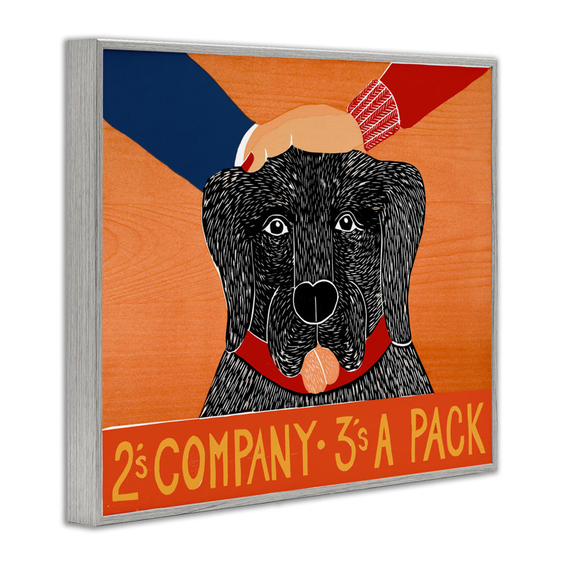 «2's Company Dog», dessin de Stephen Huneck, H 24 po x l 30 po, Estampe numérique Farmhouse