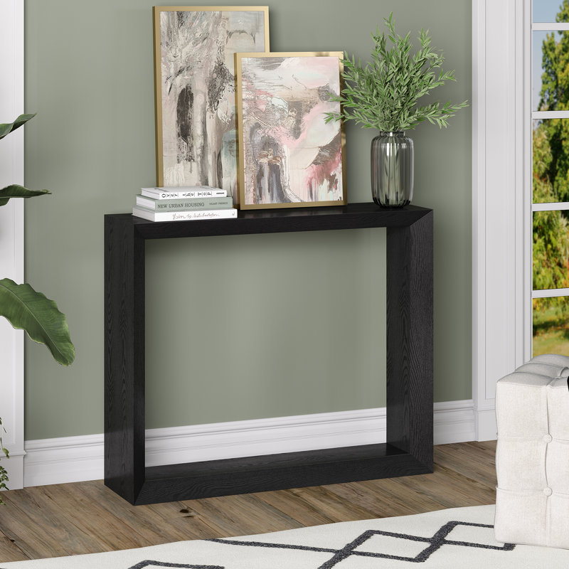 Calaysia Console Table, 76.2cm H x 91.4cm W x 25.4cm D, Black Grain