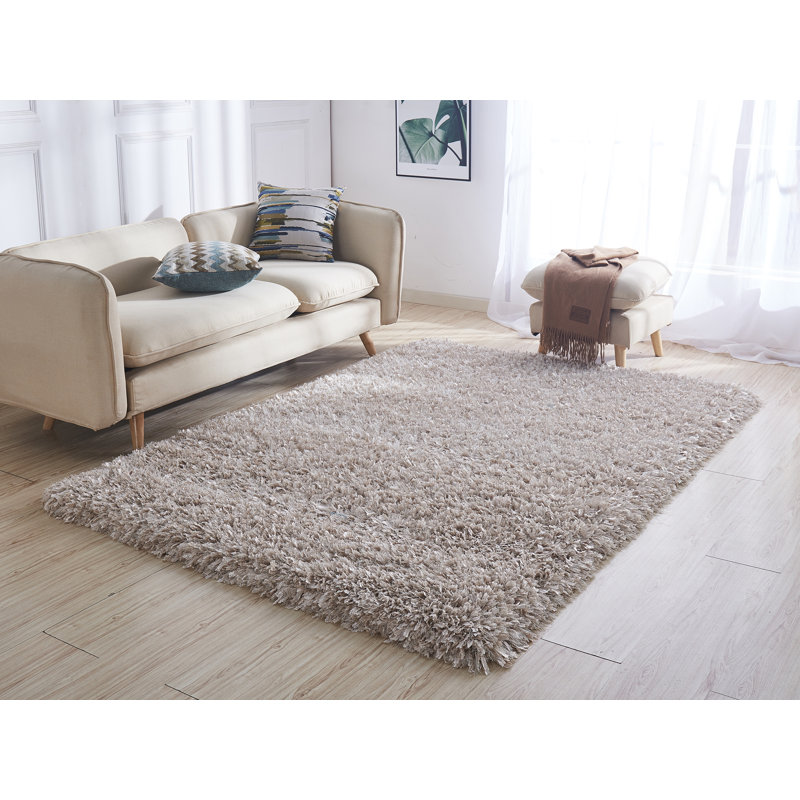Tapis beige touffeté à la main Rosena, Rectangle 5 pi x 7 pi