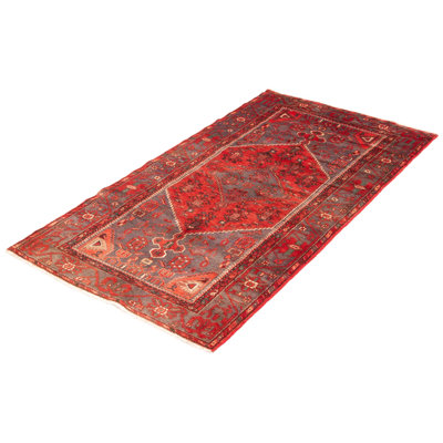 Tapis rouge en laine noué à la main 4 pi 5 po x 8 pi 6 po Andelz