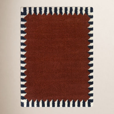 Charter Area Rug in Rust Red/Black/White