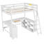 White Full Size Loft Bed With U-shaped Desk And Ample Room For Storage - Strong Wood Bedroom & Rich Options-1693856275-1693856276