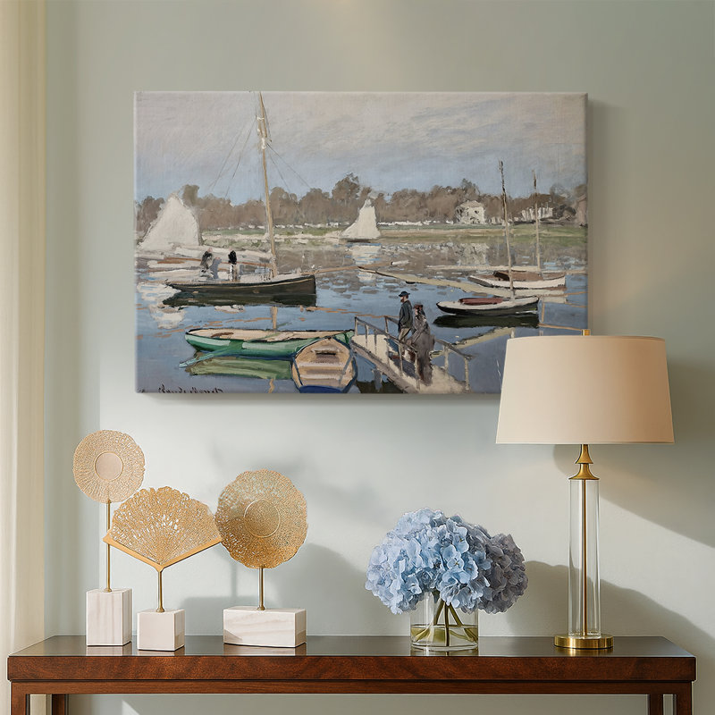 Boats at Mooring, Argenteuil-Claude Monet-Gallery Wrapped Canvas-1874, 12 x 18