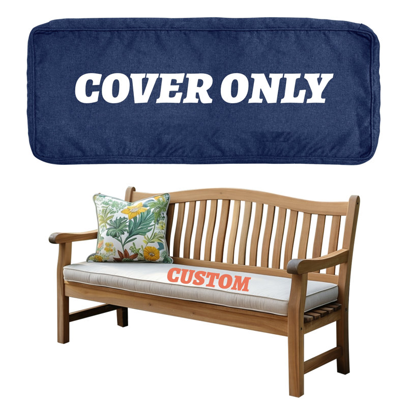 5''H Custom Size Cushion Cover, Replaceable Bench Cushion/Chair Cushion Cover, Dark Brown, 30" W x 20" D
