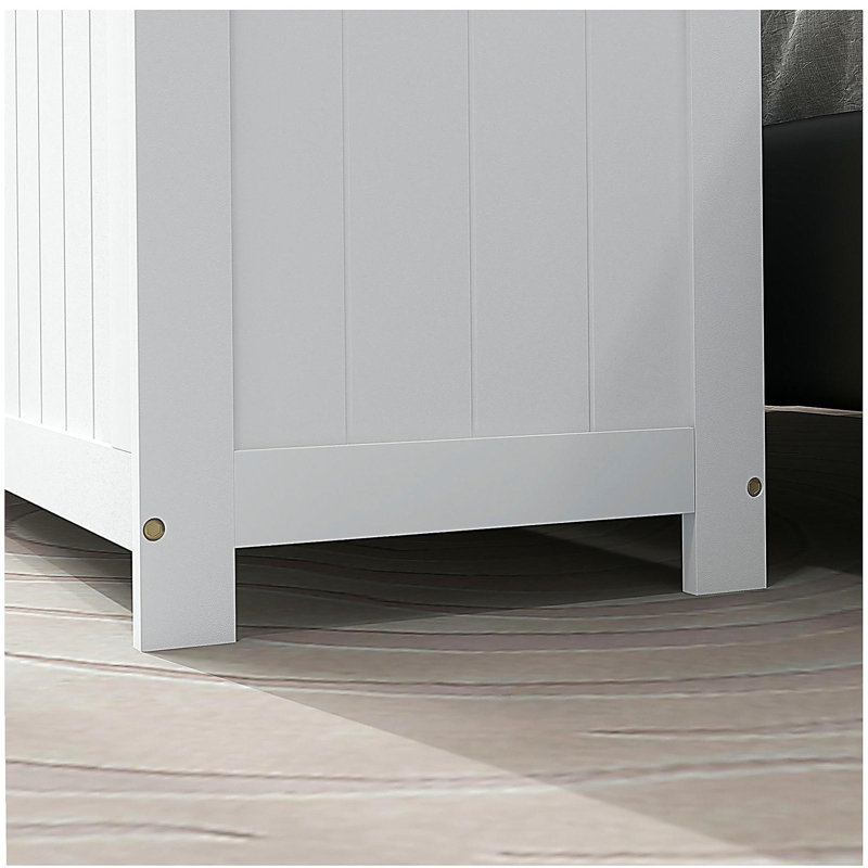 Coffre de rangement 39,4 po avec 2 charnières de sécurité, HOMcom, boîte en bois, blanc