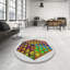 Tapis vert/orange/rose à motifs-902945617