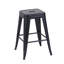 Tabouret à hauteur de comptoir 24 po, ensemble de 2 tabourets de bar en métal sans dossier, empilable, amovible et facile à assembler, pour économiser de l'espace pour un îlot de cuisine / bar / café / salle à manger (noir mat)