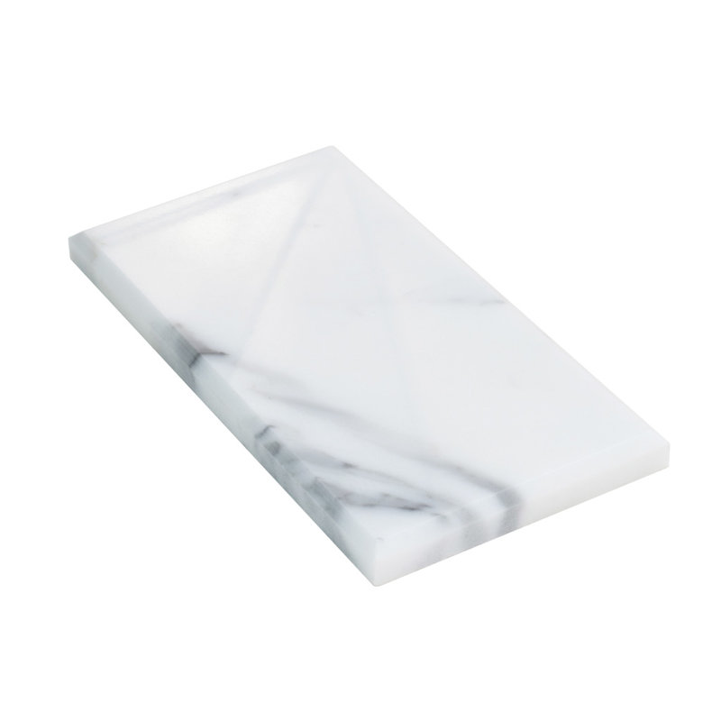Carreau de marbre biseauté 3 x 6 Athènes, Blanc
