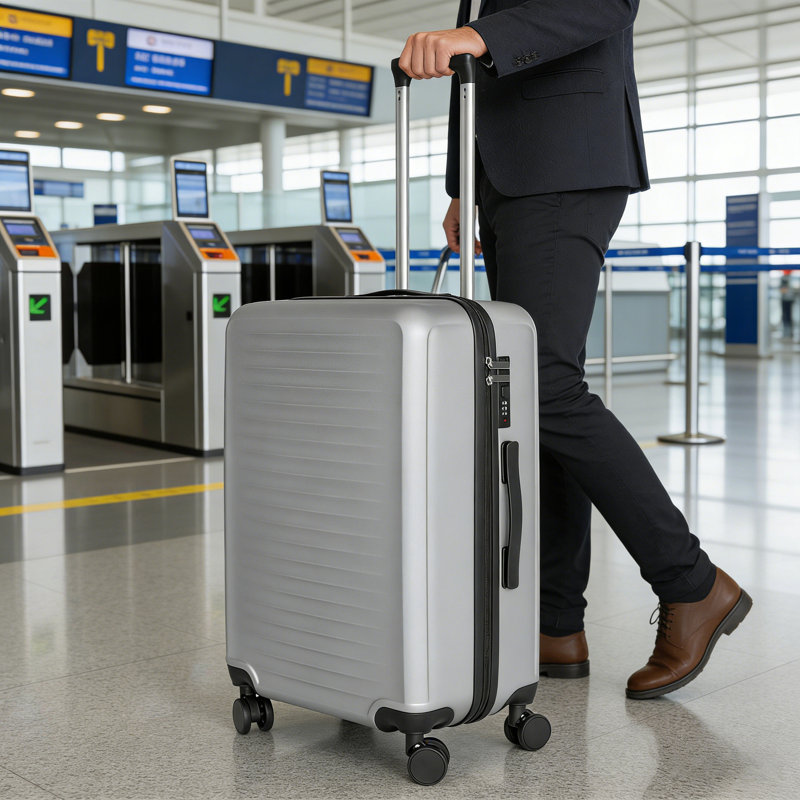 silver suitcase