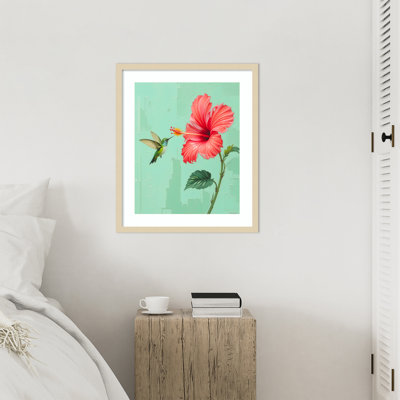That One Time a Bird Visited My Garden by Conita Wood Framed Wall Art Print