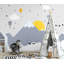 Papier peint amovible Snowy Mountain Clouds and Stars-99178676