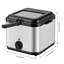 Friteuse en acier inoxydable de 2,64 pte, friteuse électrique de 1 000 W avec extérieur Cool-Touch et panier amovible