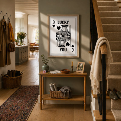 Lucky You Card Vintage - Framed Print