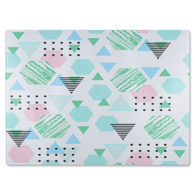 Geometric Shapes Glass Chopping Board