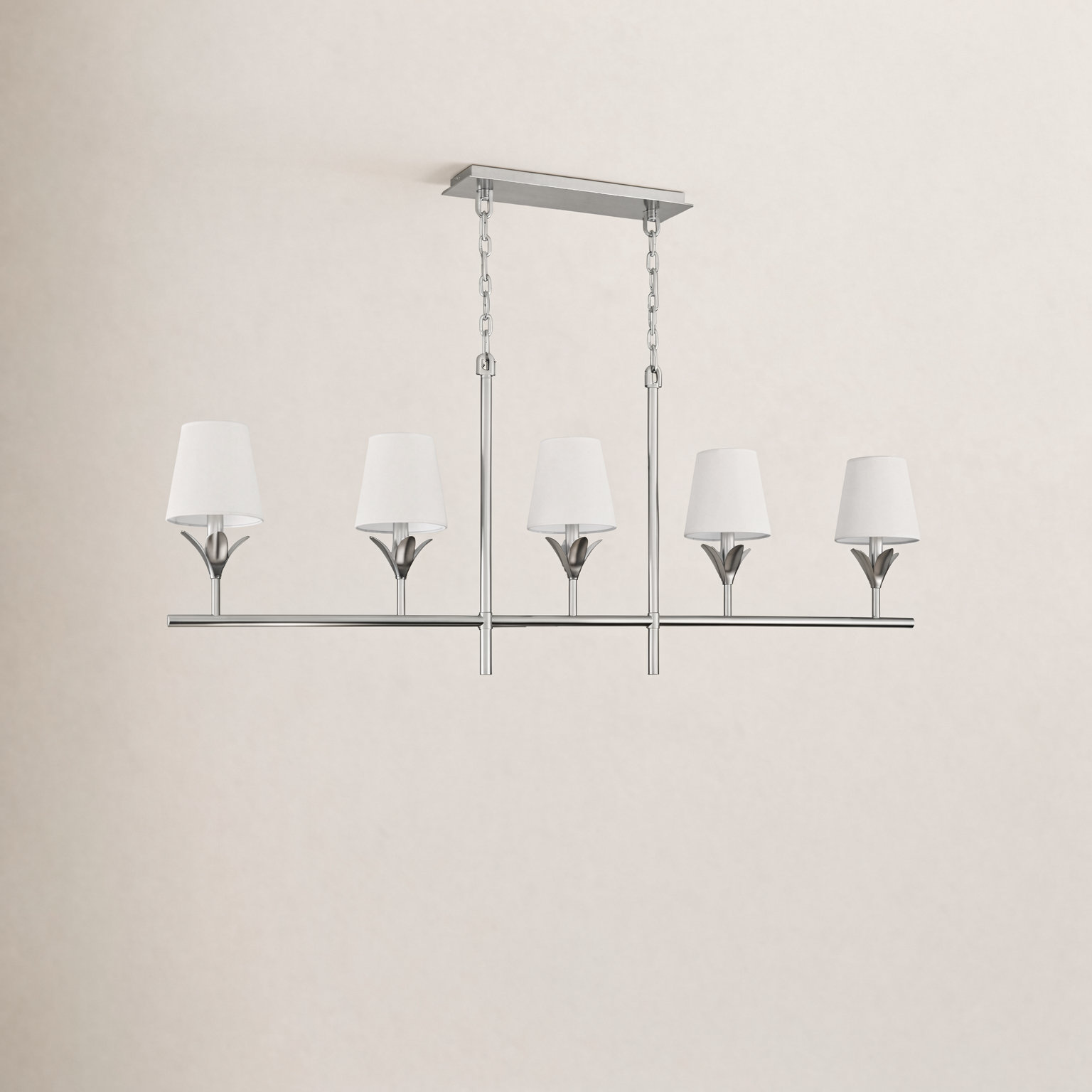 Iron 5-Light Chandelier, Antique Silver