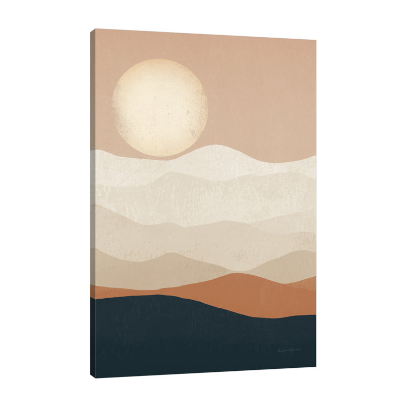 "Mojave Mountains And Moon Crop", toile tendue par Ryan Fowler, H 48 po x l 32 po x P 1,5 po