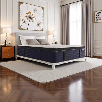 Matelas en latex hybride pour grand lit Diamond Hughes 14,5 po avec plateau Euro - sensation moyenne, tissu froid au toucher, certifié Greenguard Gold, fabriqué aux États-Unis