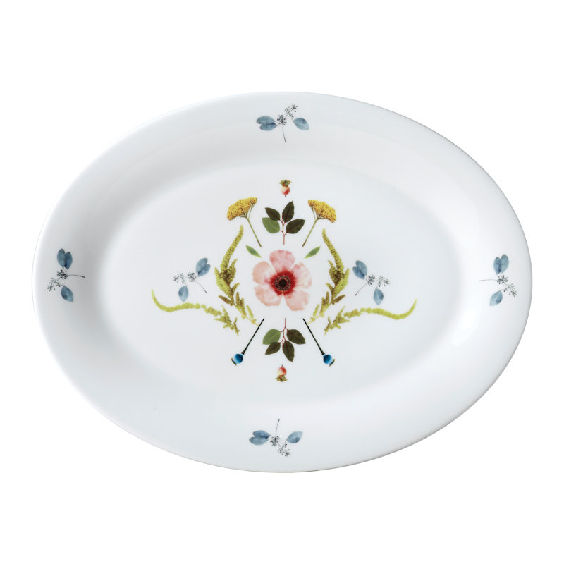 Scandinavian Floral Bone China Platter