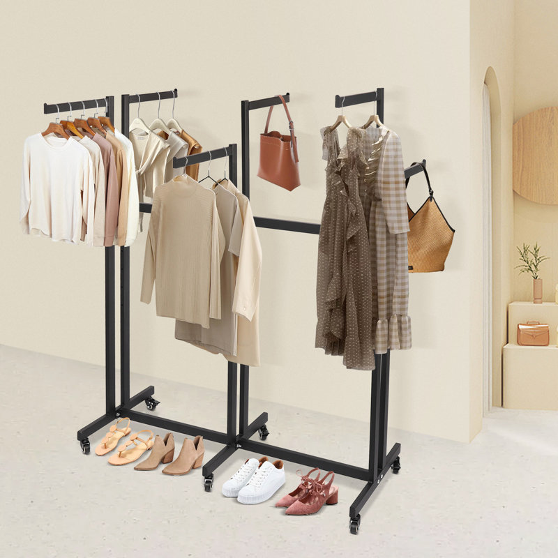 Porte-vêtements avec roulettes, Noir