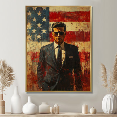  Jfk President On The Usa Flag II - États-Unis, art mural
