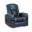 Alair Blue & Black Leather Aire Power Motion Recliner W/Bluetooth, Wireless Charger & Cupholder