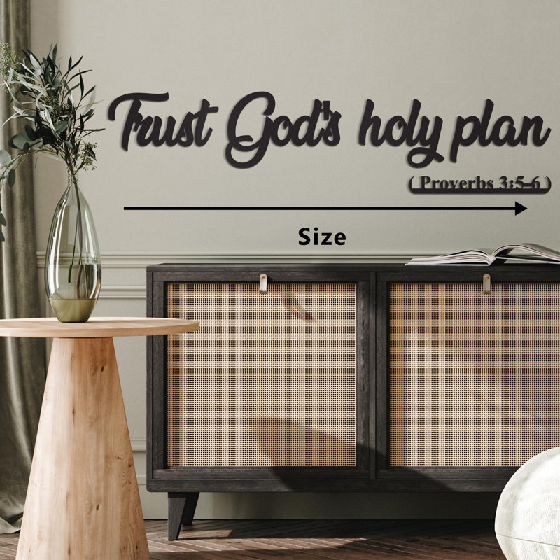 Trust God's Holy Plan Metal Wall Art, Proverbs 3:5-6 Sign, Bible Verse Decor, Christian Kitchen Art, Scripture Wall Hanging, Religious Gift