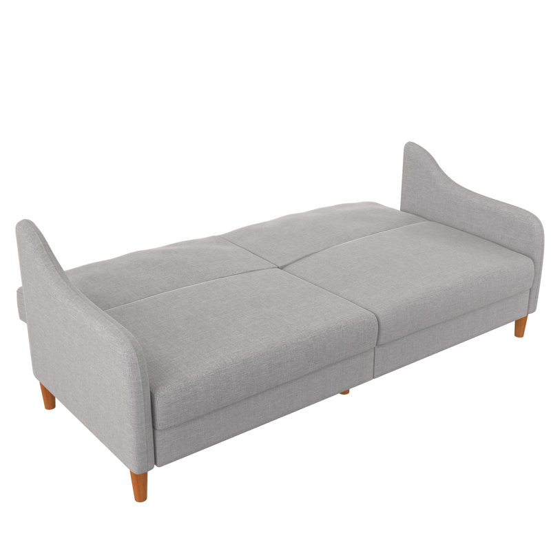 2 Seater Linen Blend Sleeper, Light Gray Performance