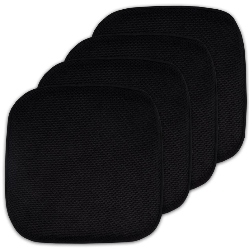 Coussins de chaise antidérapants Honeycomb, Paquet de 4, Noir, noir, noir, noir