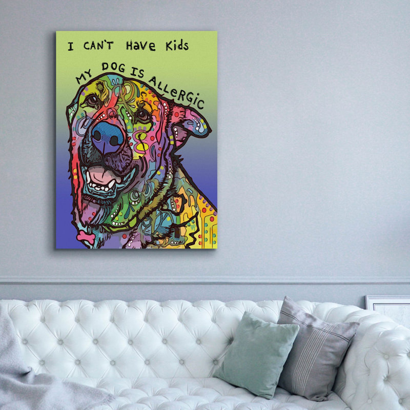 «Allergic» par Dean Russo Studios, art mural sur toile, H 54 po x l 40 po x P 1,5 po