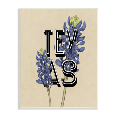 " Texas State Flower Bluebonnet Plant Sprigs " Graphic Art Print