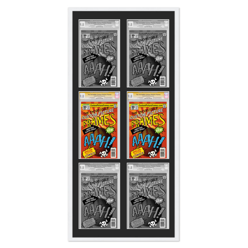 Wood Picture Frame with Mat, 8.125" x 13", 20.75" x 44.5", White/Black