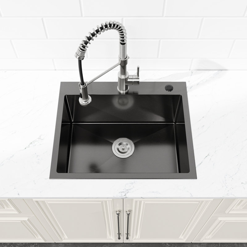 Stainless Steel Under Counter Basin 23X19 - X-Shaped Diversion For Effective Water Drainage 23"X19" Handmade Craftsmanship A Luxurious And Functional Kitchen