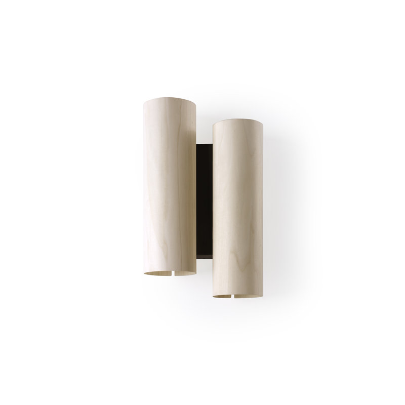 Black Note Duplet Wall Lamp - DIM0-10V LED - Matte Black Finish - Ivory White Shade, Ivory White, Matte Black, 3000K