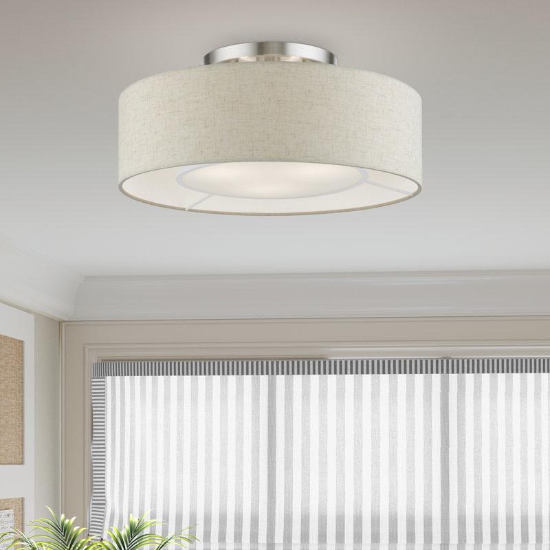 Zeidi 3-Light 17" Semi Flush Mount, Brushed Nickel