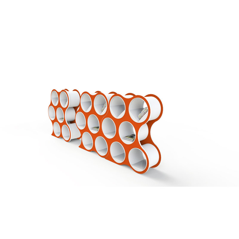 BOLLA POP Geometric Bookcase, 6 Shelves, Tangerine