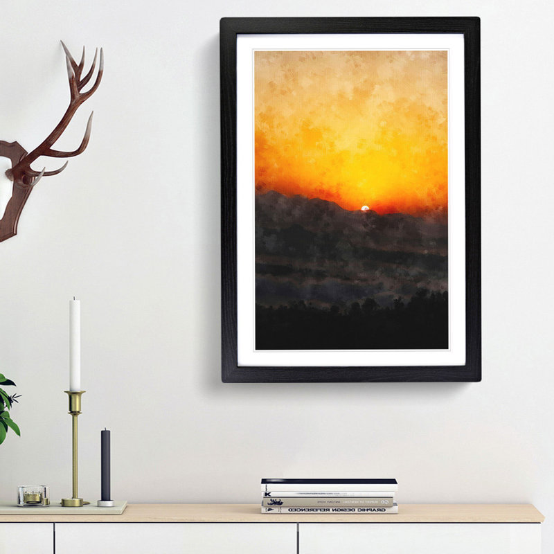 Indian Sunrise - Framed Print, Black Framed, 45cm H x 33cm W x 2cm D