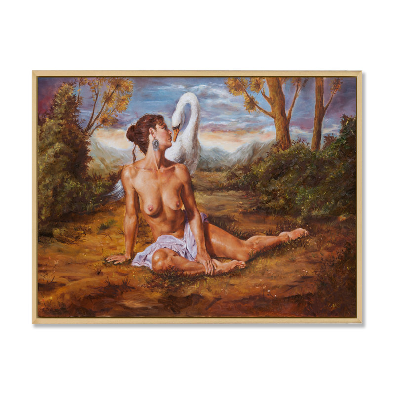 «Italian Italian», portrait de Giovane Donna - Impression sur toile, H 16 po x l 32 po x P 1 po, Cadre naturel flottant