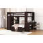 Lit mezzanine double avec lit simple autoportant, tablettes, bureau et garde-robe-85845243