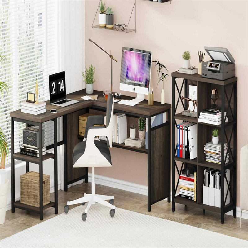Haaniah Etagere Bookcase, Dark Brown