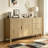 Modern Wave-Pattern Sideboard with 3 Drawers