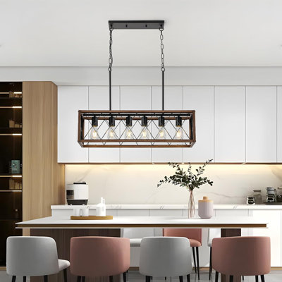 6-Light Farmhouse Pendant Light， Kitchen Island