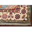 Tapis bleu en laine noué à la main de conception unique 2 pi 9 po x 4 pi 3 po